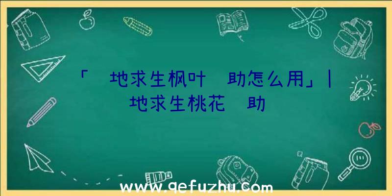 「绝地求生枫叶辅助怎么用」|绝地求生桃花辅助